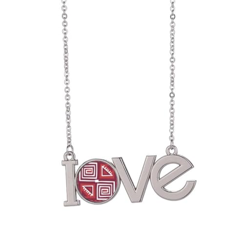 Collier Totems du Mexique pendentif vin rouge taille M tendance