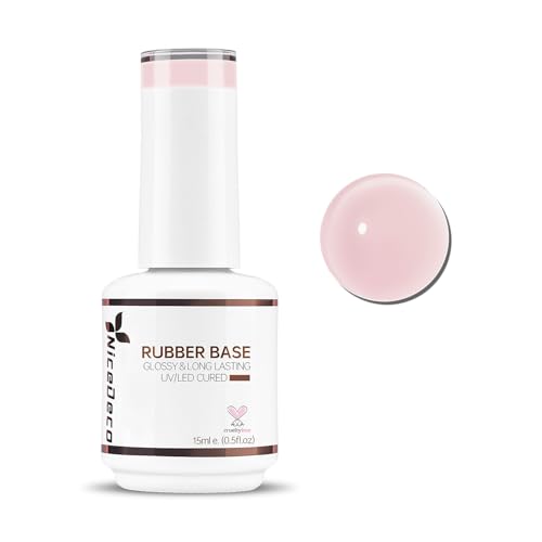 Nicedeco 4 in 1 Professionale Base Rubber Gel Semipermanente Nude Smalto per Unghie Rinforzante Gel UV/LED Soak Off - (R22)15ML