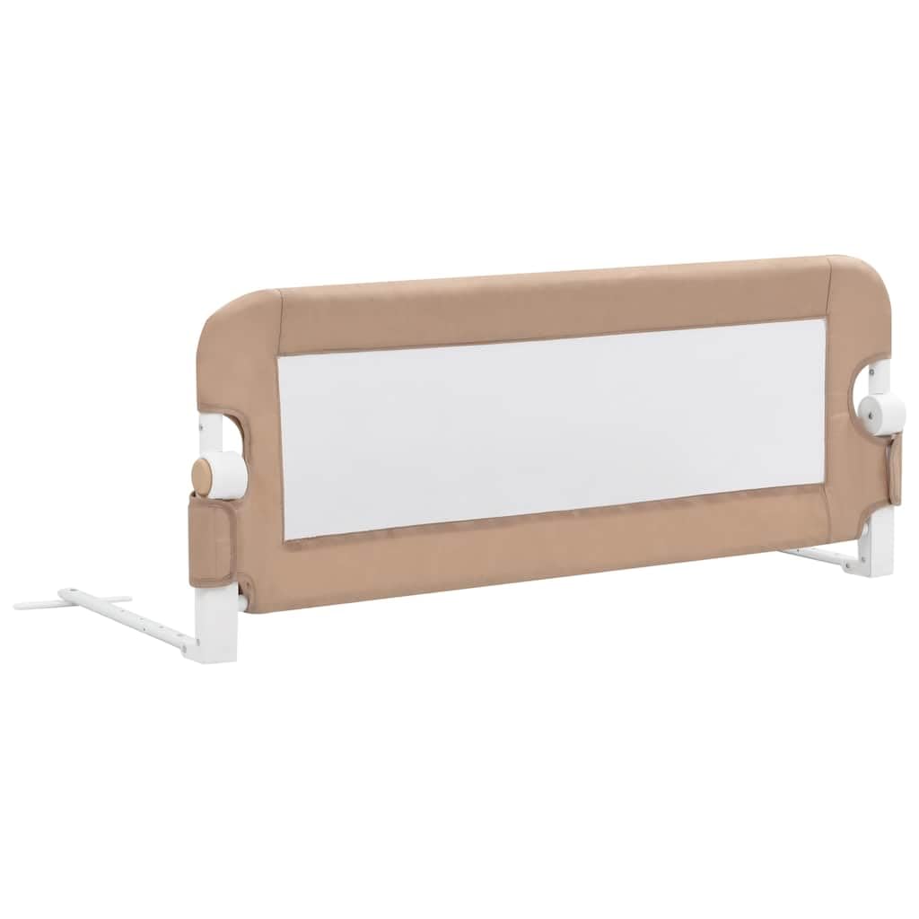 vidaXL Toddler Safety Bed Rail Home Bedroom Baby Kids Nursery Protective Gate Bed Guard Safety Rail with See-through Mesh Polyester Taupe 102x42cm