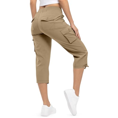 Cargo Capris for Women Quick Dry Hiking Pants Drawstring Capri Pants Sunmer Lightweight Cargo Pant Capris4