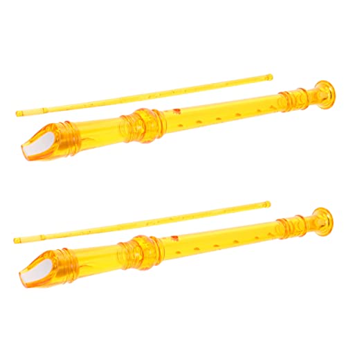 Kisangel Kids Musical Flute Clarinet 2pcs Set 8-hole Recorder Safe Resin Beginner Wind Instrument for Children