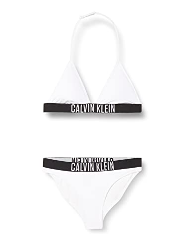 Calvin Klein Mädchen Triangle Bikini Set KY0KY00026 Triangel-BHS, Weiß...