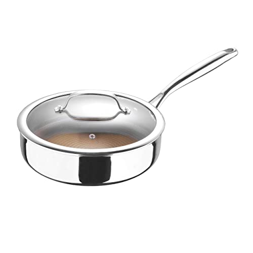 MasterPro GIRO 3 - Sartén Antiadherente de 24cm - Cuenta con Triple Capa de Acero Inoxidable y Aluminio - Posee Mango Ergonómico - Apto para Todo Tipo de Cocinas