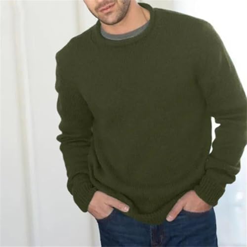 Mens Knitted Sweater Long Sleeve Crew Neck Slim Fit Solid Color Pullover Jumper2