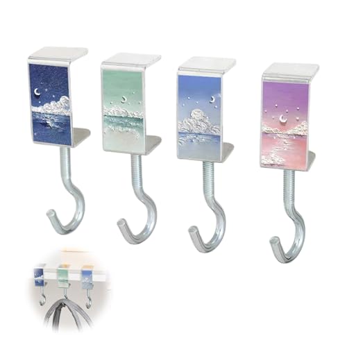 EsiFare �f�X�N �t�b�N 4�Z�b�g �����\�ȃe�[�u���t�b�N �͈͖� 0.5 cm�`1.6 cm �t�b�N�N�����v �ו����� ���|�� ��] �˒I���n���K�[ ���͂ȑω׏d�� �f�X�N�� �w�b�h�z���z���_�[ �l�W�� �����ȒP 360�x��]�ł� �|�[�^�u���}