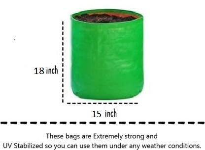Image of Kingwell grow bags 15x18 inch pack of 20 For Terrace Garden Vegetable Plant Grow Bags Fruits Growing Containers For terrece Gardening