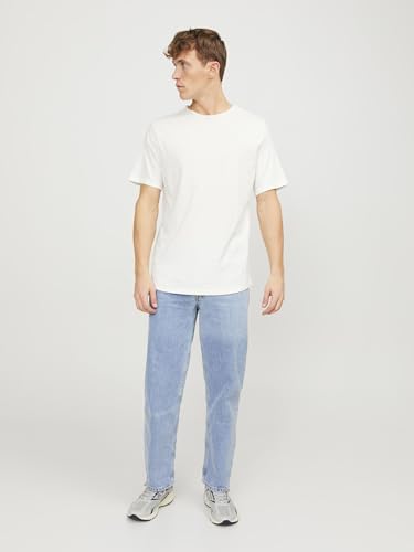 JACK&JONES Basic T-Shirt Rundhals Kurzarm Jersey Baumwolle Shirt Regular Fit JJEBASHER, Cloud Dancer,XL – Ansicht 4
