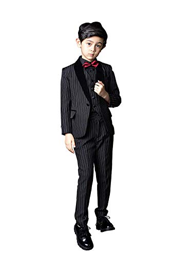 Costume mariage garçon chic ensemble smoking 3 pièces à rayures pour fête et dîner