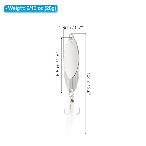 PATIKIL Colheres de pesca 28 g, 28 g, 5 peças, colheres de fundição, ganchos de agudos, iscas girató