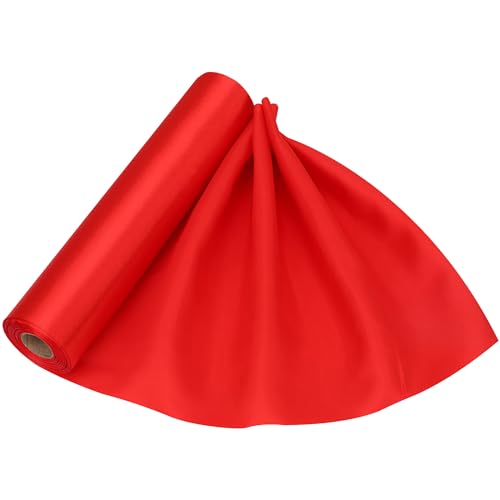 Trimming Shop Rouleau de Satin Solide Rouge de 29 cm x 20 m - Idéal pour la Chaise, la Ceinture, la Couture, Le Bouquet de Mariage