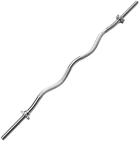 PROIRON Curl Bar Super EZ Bar 47 inches Standard Bar with Spinlock Collars 1200mm
