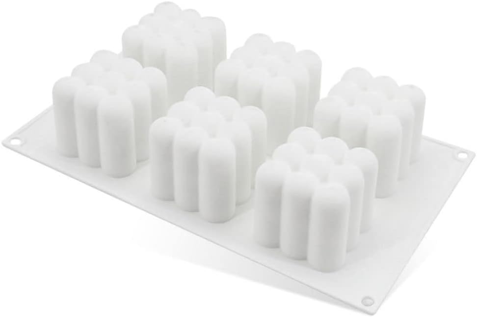 DIY Silicone Candle Shaping Mold, Non-stick 3D Bubble Candle Molds, 6 Cavity Bubble Cube Silicone Mold for Baking Dessert, Mousse, Cake, Jelly, Ice Cream, Making Candles, Soap, 28*16.6*5.8CM