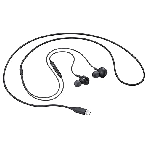 Image of Lynacz Original Earphones Compatible with Samsung, Vivo, Realme, Iqoo, Type C Wired Earphones with Mic, Stable Wire Connection (Black) AKG