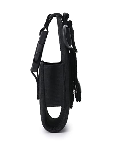 QWORK® 2 Pcs Radio Pouch, Tactical Walkie Talkie Pouch Case Intercom Bag for Polic Fireman Security Officer (Black) - Image 4