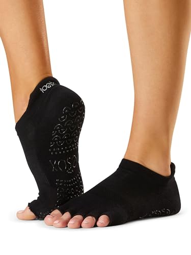 toesox Women’s Low Rise Half Toe Grip Socks – Non-Slip Pilates Grip Ballet Toe Socks, Barre & Yoga, Medium, Tec Evolve