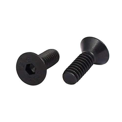 Sourcingmap 1/4-Inch x 3/4-Inch Grade 10.9 Countersunk Flat Head Hex Socket Cap Screw Black 25pcs - Image 2