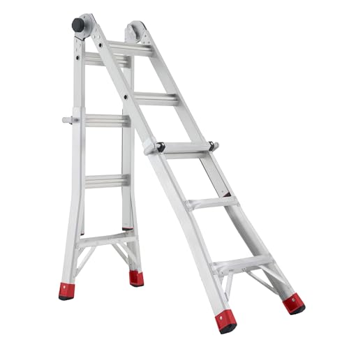 Lift Ladders 14 Ft Multi-Position Telescoping Aluminum Ladder, Silver - image 2