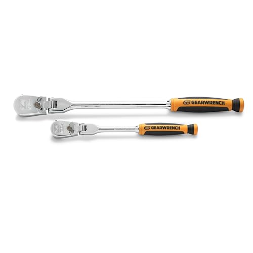 Image of GEARWRENCH 2 Piece 1 /4inch and 3 /8inch Drive 120XP Flex Head Teardrop Ratchet Set, Dual Material - 81204P