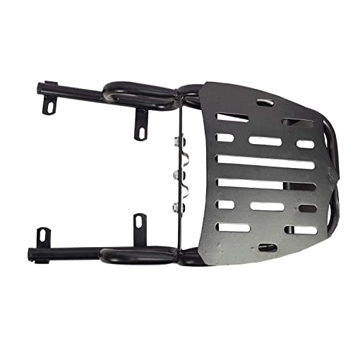 Image of Sterling Harley Style Adjustable Cushion Backrest with Carrier, Pillion Cushion Support Compatible for Bike Enfield Thunderbird 350,500,350x,500x 2022 | Motor Bike | Aluminium | Black