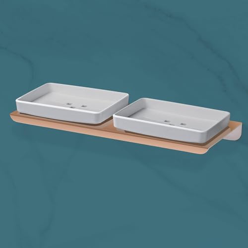 Image of Plantex (Primax) Stainless Steel with ABS Material Double Soap Holder /Wall Mounted Soap Holder /Bathroom Accessories - (Rose Gold)