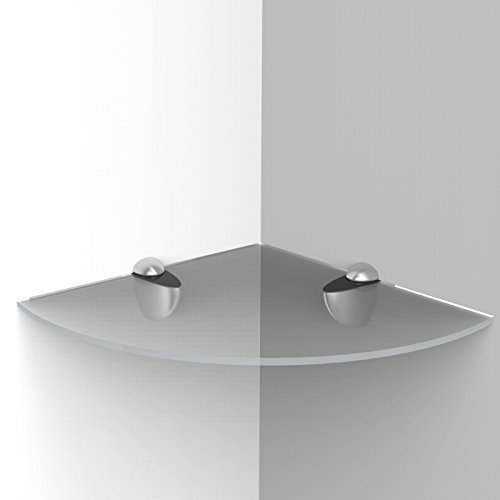 Acrylic Corner Shelf with Fixings, Ideal for Bathrooms, Bedrooms, Living Rooms and More. (Clear, 250mm)