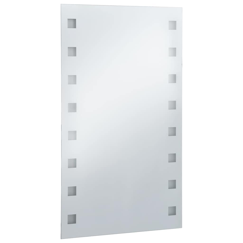 LED-Badezimmer-Wandspiegel 60 x 100 cm mit Rahmen aus Glas und Aluminium, IP44 Beleuchtung für Bad, Flur und Garderobe, helles Licht für Make-up und Rasur