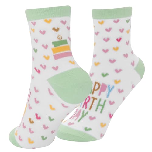 GRUSS & CO Zaubersocken Motiv \"Happy Birthday\" | Damensocken, Größe 36-40, mehrfarbig | Geschenk Geburtstag, Geschenk lustig | 74338