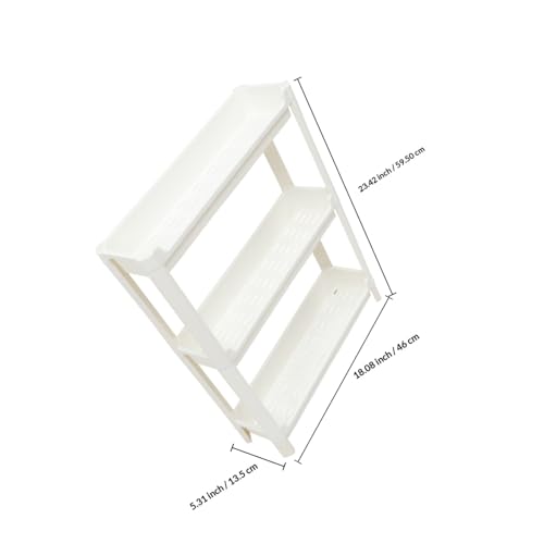Étagère d'angle en plastique PP CANIGHT meuble de rangement compact à plusieurs niveaux