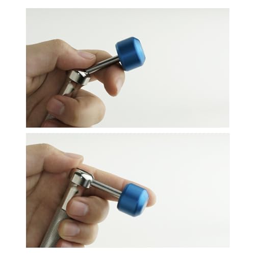 Image of 711L Lollipop Bit Driver - Pocket EDC Screwdriver with Retractable Lever for Extra Torque - Interchangeable 1 /4 inch Hex Bit Driver (Stainless Steel Blue)