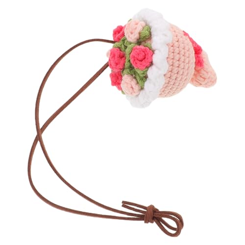 Bouquet crochet voiture rose pour miroir rétro accessoire bohème voyage zen au quotidien