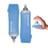 SWIFTER 2x Soft Flask 500ml | Running, Hiking, Cycling Hydration Flask | Collapsible, Leakproof, Reusable | Matt Finish, Sky Blue