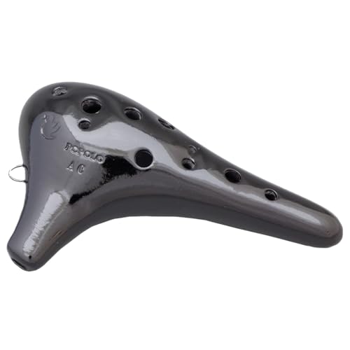 POPOLO漆調 アルトC 黒 オカリナ ポポロオカリナ 楽器 音楽 初心者 アルトC 陶器製管 [DJ008sa]