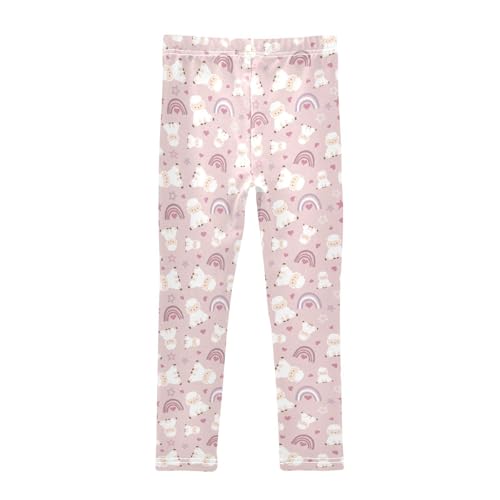 ZZKKO Girls Leggings Cute Baby Sheep Toddler Girls Clothes Leggings for Girls Toddler Girls Leggings 3-4T2