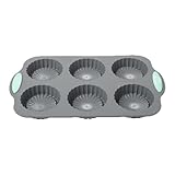 Silicone Cake Molds - 28.5x17.5cm 6-Cups Non-Stick Muffin Tray With Flower Design | Baking Silicone Molds | DIY Jelly Baking Mold For Christmas Chocolate Egg Bread Cookie Holiday Cooking Food Soap Ma