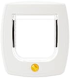 Ferplast Puerta para Gatos y Perros Pequeños SWING 3 Gatera, Puerta basculante Gato, Instalación universal, Entrada y salida controlables 4 vías, Túnel parcial, Blanco
