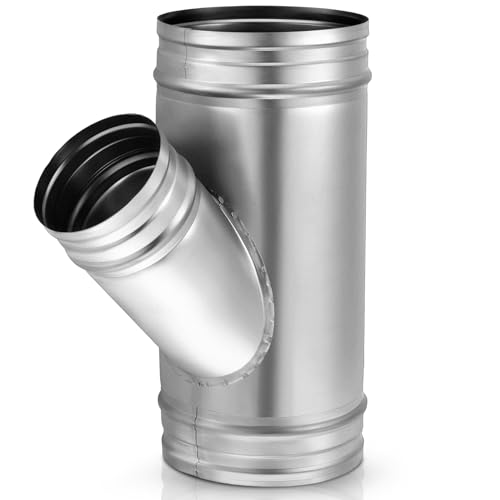 Yaocom 6 x 6 x 4 Inch Duct Connector 45 Degree Galvanized Duct Splitter 3 Way Metal Dryer Vent Connector for Exhaust Fan Dryer Vent Hose Kitchen Bathroom Fittings