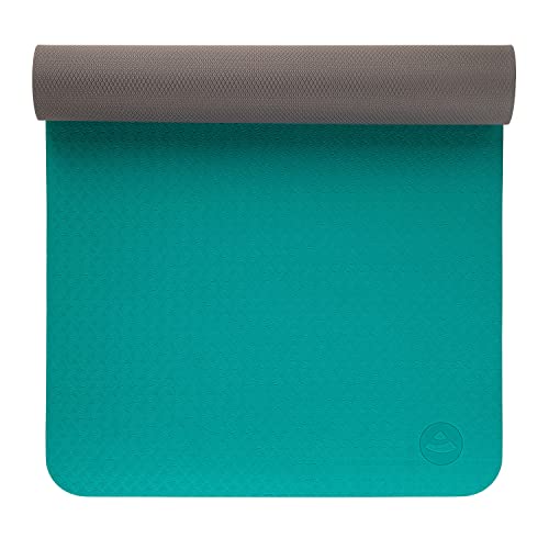 Petrol & Anthracite Grey 183cm Eco-Friendly Lightweight TPE Yoga Mat FLOW - 5mm Thick