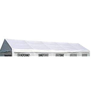 DEGAMO Replacement roof tarpaulin for tent 4×10 meters, PE white