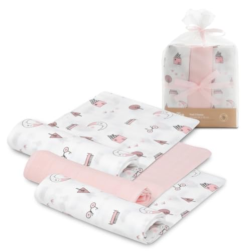 Interbaby Muselina Bambu Bebe 55x75cm | Gasas para Bebes Recien Nacidos, Lactancia, Toalla, Manta | Muselinas Bebe Cómoda, Suave, Transpirable