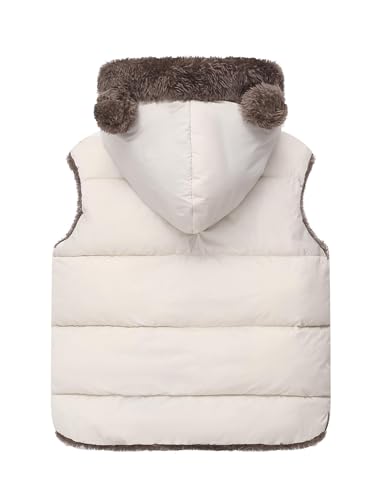 Image of Happy Cherry Toddler Kids Puffer Hooded Vest Down Fleece Lined Jacket Windproof Coat for Winter Fall Spring