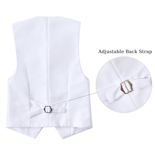 Image of Boys' Vest Slim Formal Suit Vest for Wedding Homecoming with Pockets Adjustable Back Strap, Size 2-20 Years