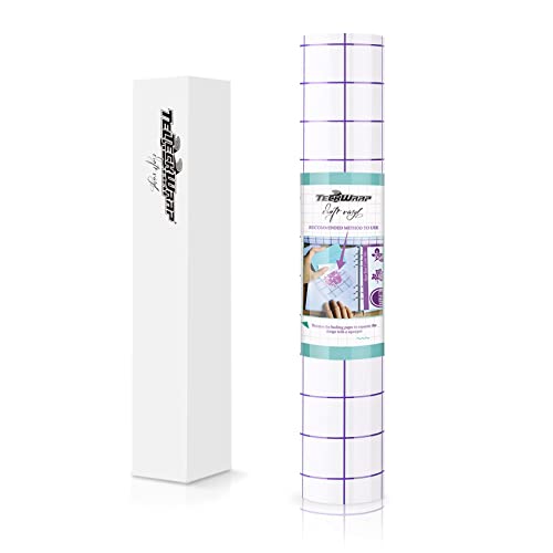 TECKWRAP Vinyl-Transferpapier-Klebeband, 30,5 cm x 3 m, transparentes violettes Gitter, perfekte Ausrichtung für permanentes Klebeband, Vinyl Cover