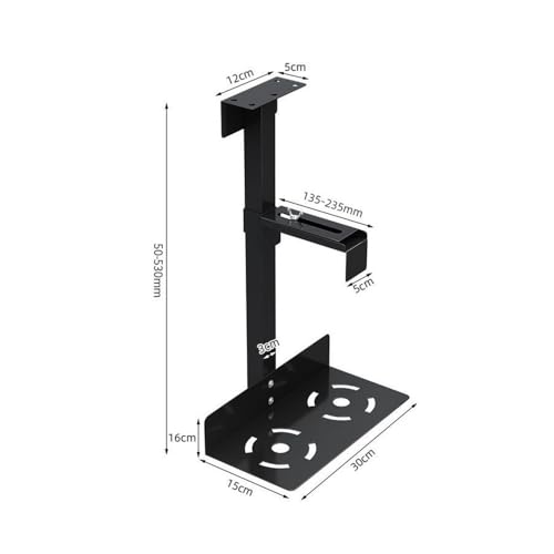 Soporte para Torre de PC Bajo el Escritorio, Ajustable en Altura y Ancho, Montaje en Pared o Escritorio, con Sistema de Suspensión (Negro) miniatura 2