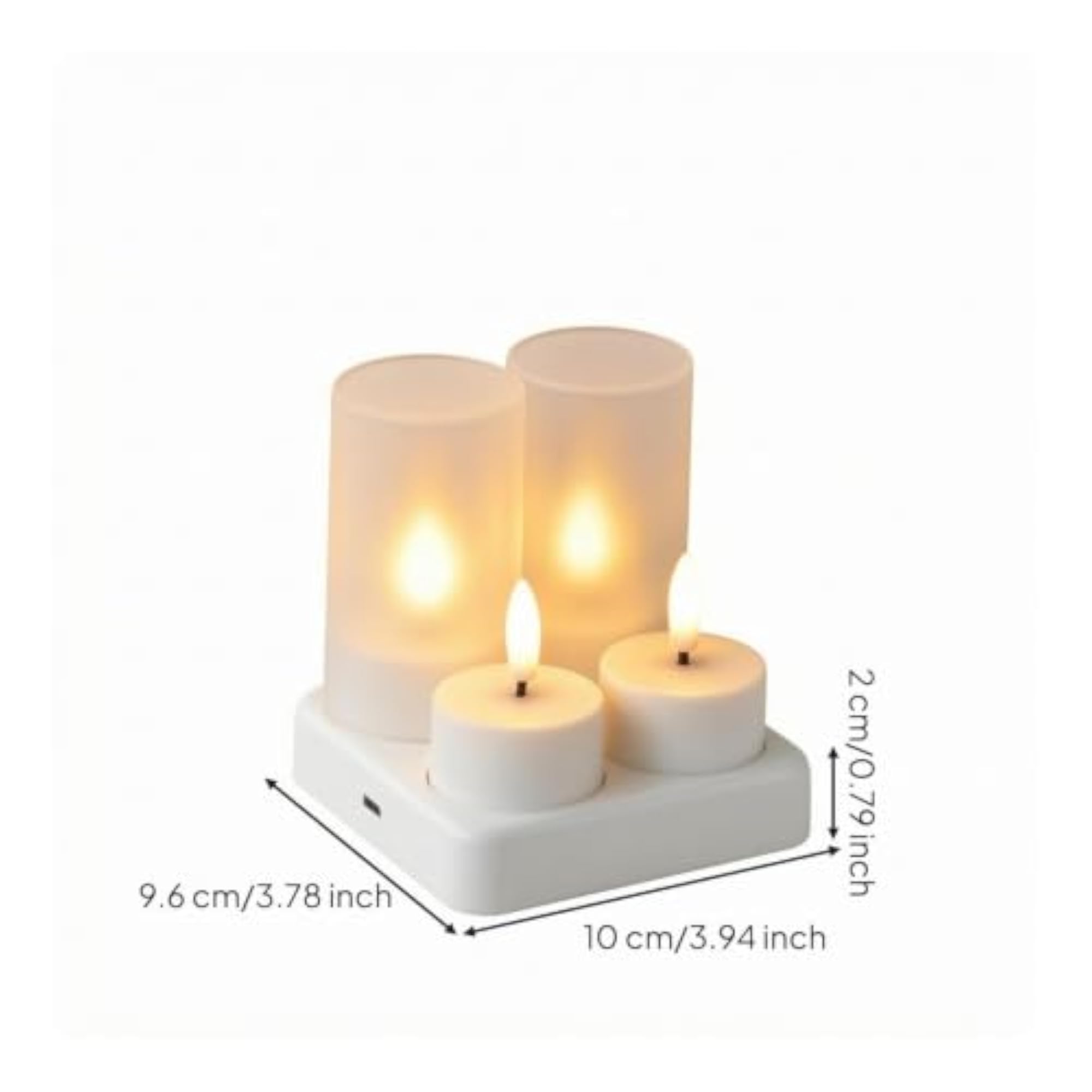 Cordless LED Tea Lights with Remote Control, 4 Pieces