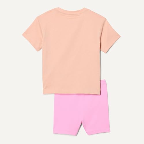 Image of Amazon Essentials Girls and Toddlers' Short Sleeve T-Shirt and Bike Short Set, Pack of 2