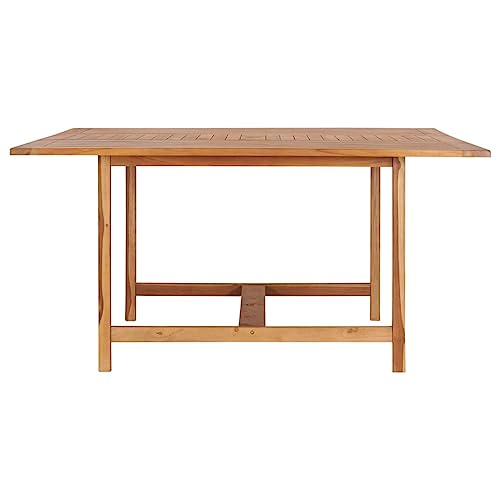 Table de cuisine en teck massif durable et résistante 150 cm