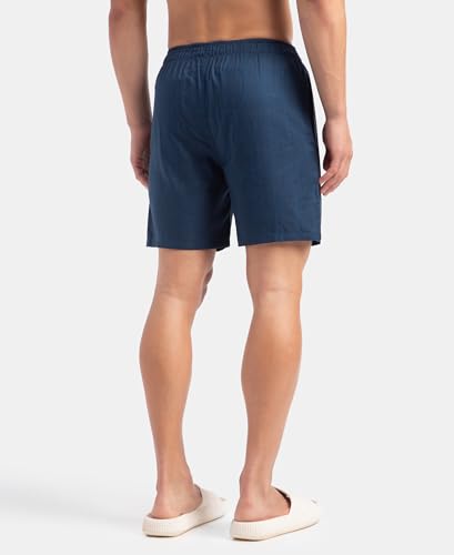 Image of Jockey HG18 Men's Tencel Lyocell Cotton Checkered Boxer Shorts with Side Pockets Poseidon XL