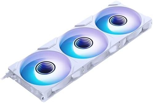 Phanteks M25-120 Gen2 Reversed Blade Triple Pack, 3X 120mm ARGB High Performance Cooling Fans, Daisy-Chain Unified Fan Frame, Infinity Mirror hub, Single Cable Connection, White