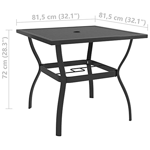 Mesa de jardín resistente a la intemperie antracita para terraza pequeña 3