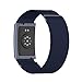 MAKCPOIMER Stretchy Nylon Sport Loop Compatible with Amazfit Helio Strap, Adjustable Elastic Fitness Tracker Wristband with Pre-Installed 22mm Pins (Navy Blue)